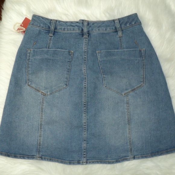 MOSSIMO SUPPLY CO. DENIM BUTTON FRONT MINI SKIRT - Picture 3 of 4